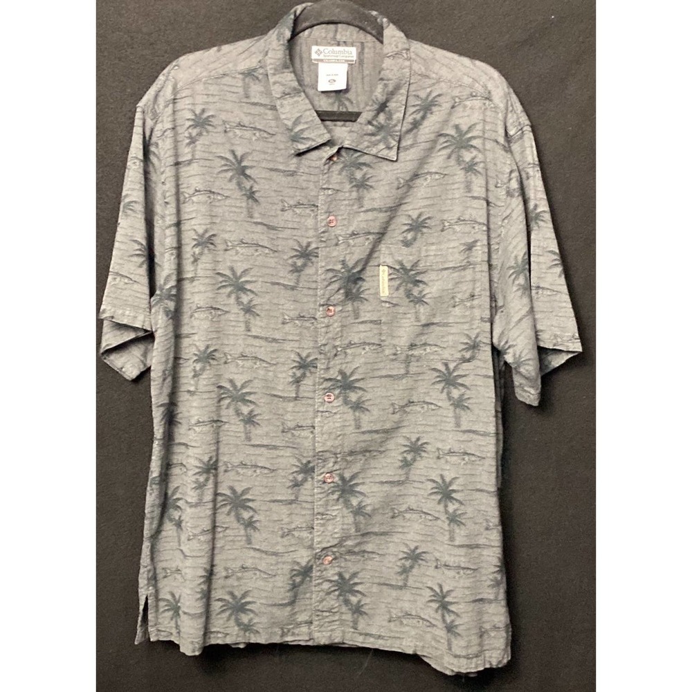 Men Columbia Hawaiian Button Down Shirt Size XL